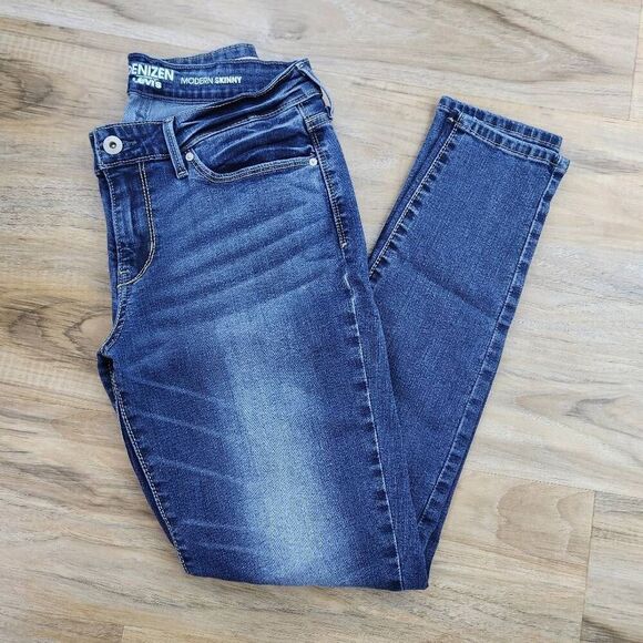 💜Levi's Denizen Blue Modern Skinny Jeans Size 6/28 - Picture 2 of 13